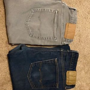 2 pair men American eagle jeans slim skinny 30 30